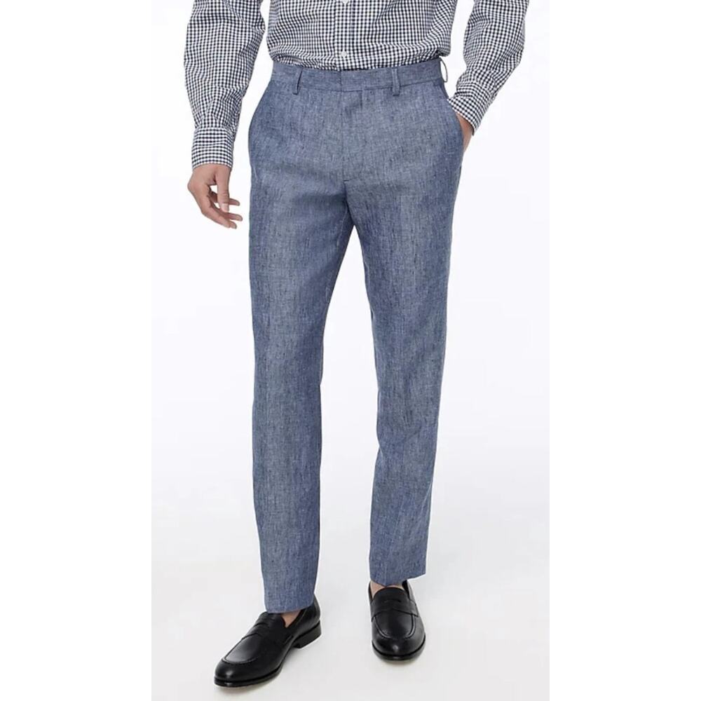 J.Crew blue Thompson Slim fit linen pants Size 32/30 Classic Preppy Coastal